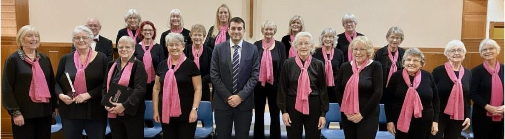 Cantilena Singers with their MD David Thomas at their Christmas 2025 concert