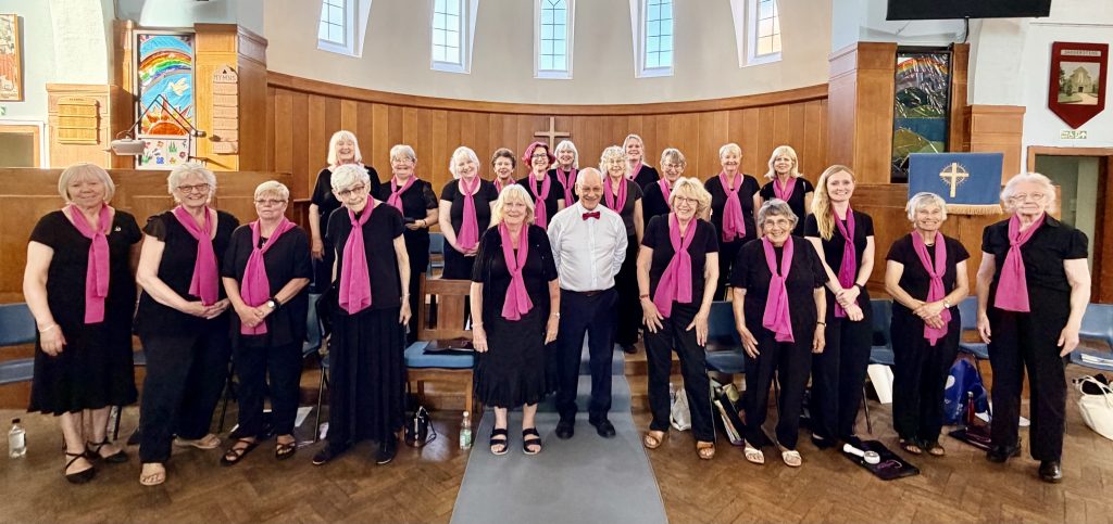 Cantilena Singers at our July 2026 concert with their pianist, Bob